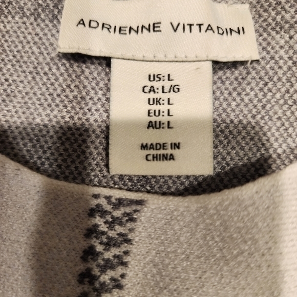 Adrienne Vittadini‎ Gray White Sweater Large - Picture 9 of 13